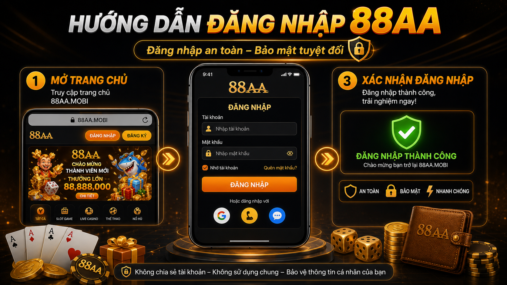 Đăng nhập 88AA truy cập tài khoản an toàn