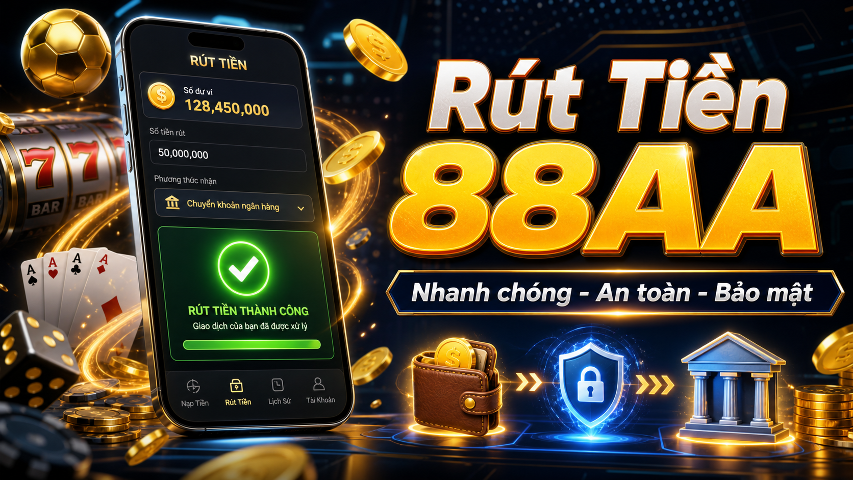 Rút tiền 88AA an toàn nhanh chóng bảo mật